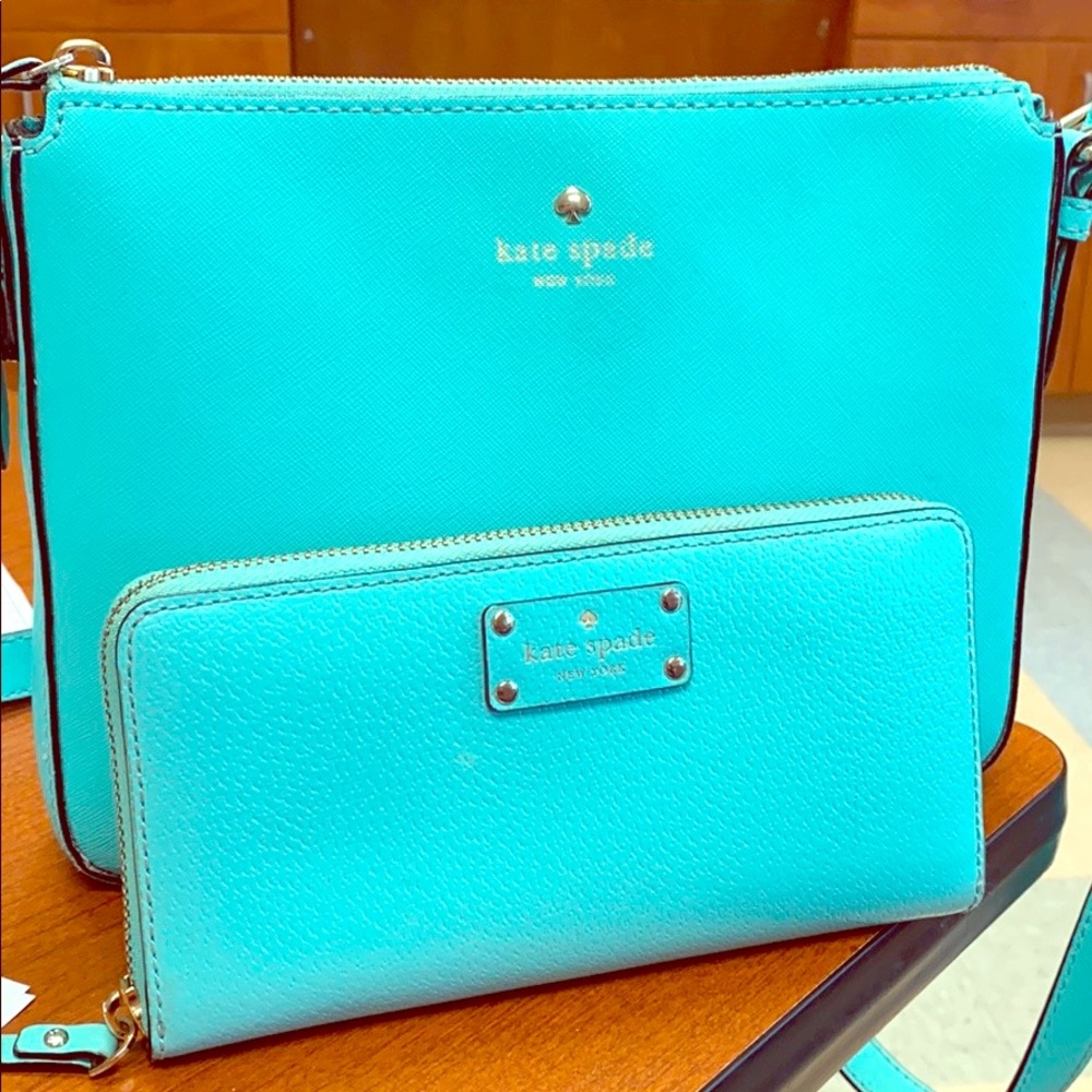 Kate Spade Aquamarine crossbody and wallet